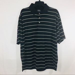 PGA Tour Mens Golf Polo Shirt Black and white